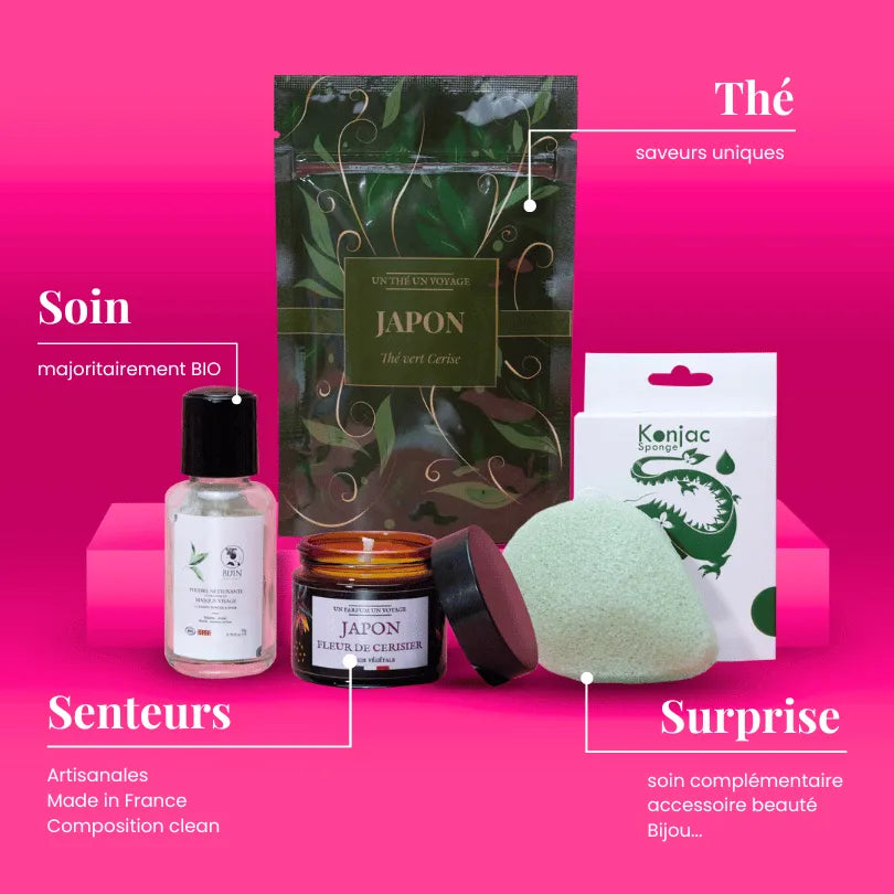 Carte cadeau pour femme Oh WaaW contenu thé, soin, produit d'ambiance et surprise